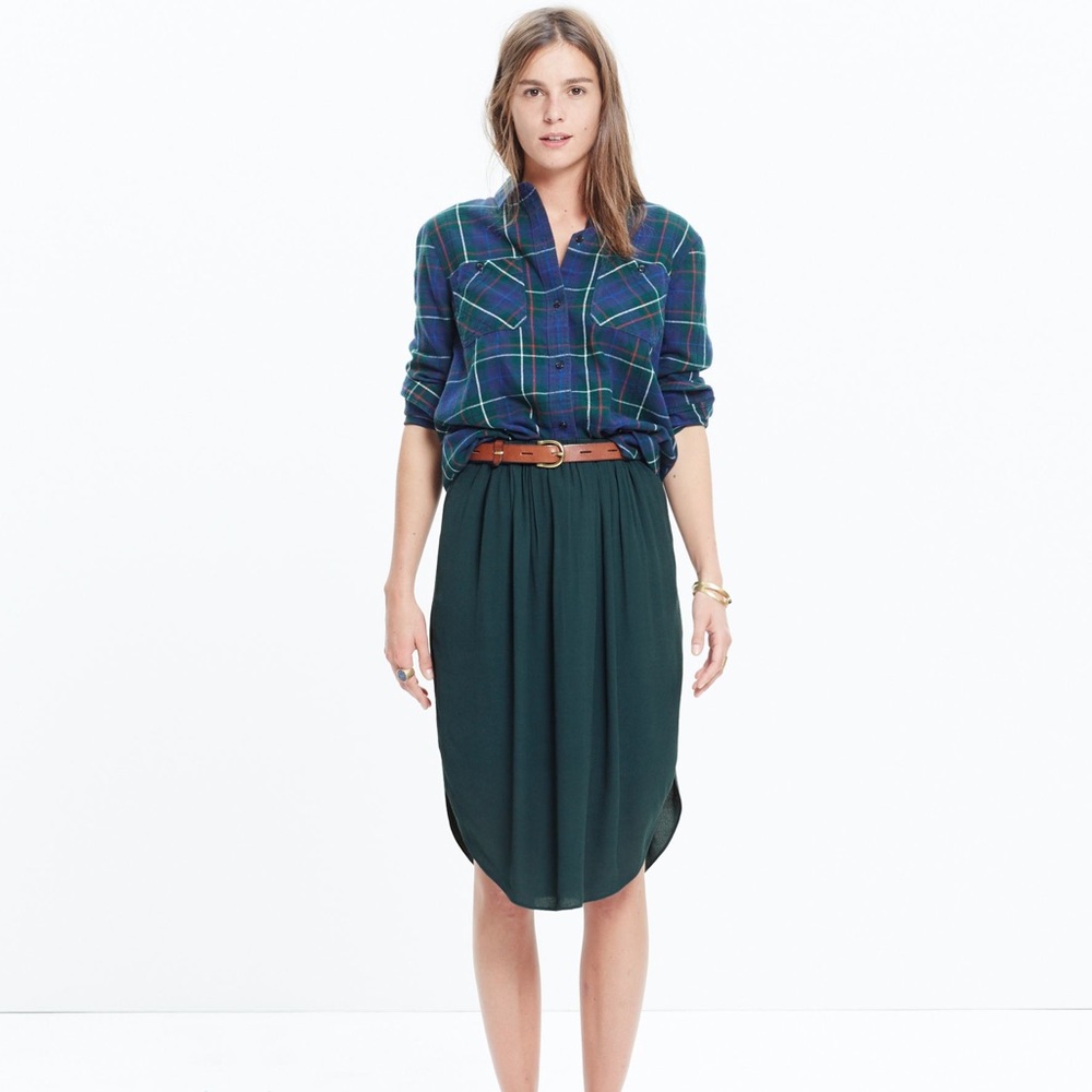 Madewell Island Midi Skirt Dark Spruce Size M